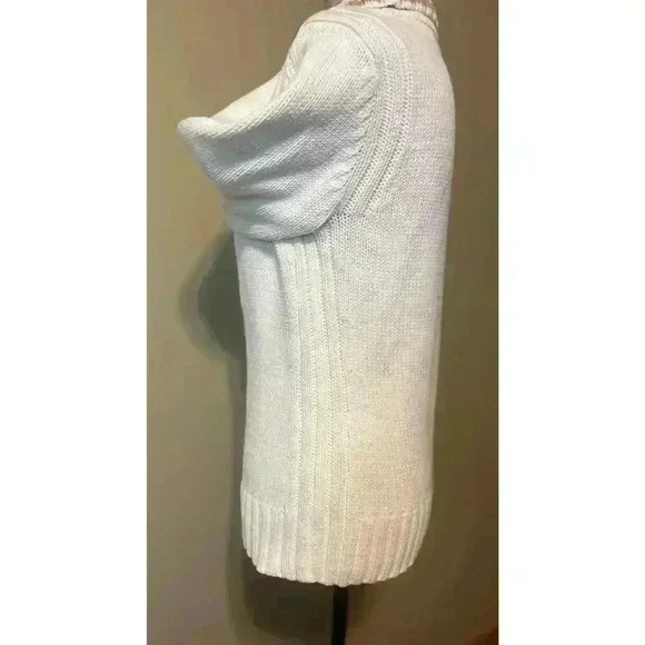 Tommy Hilfiger Cable Knit Sweater White Ivory Mock Neck Women’s Size Medium EUC! - Picture 6 of 9